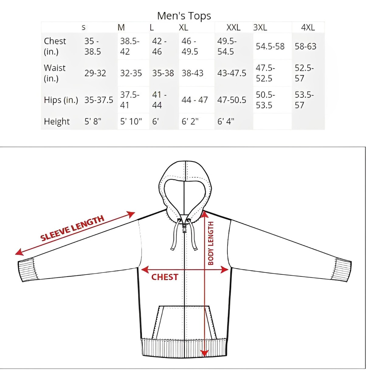 Size Chart NBA